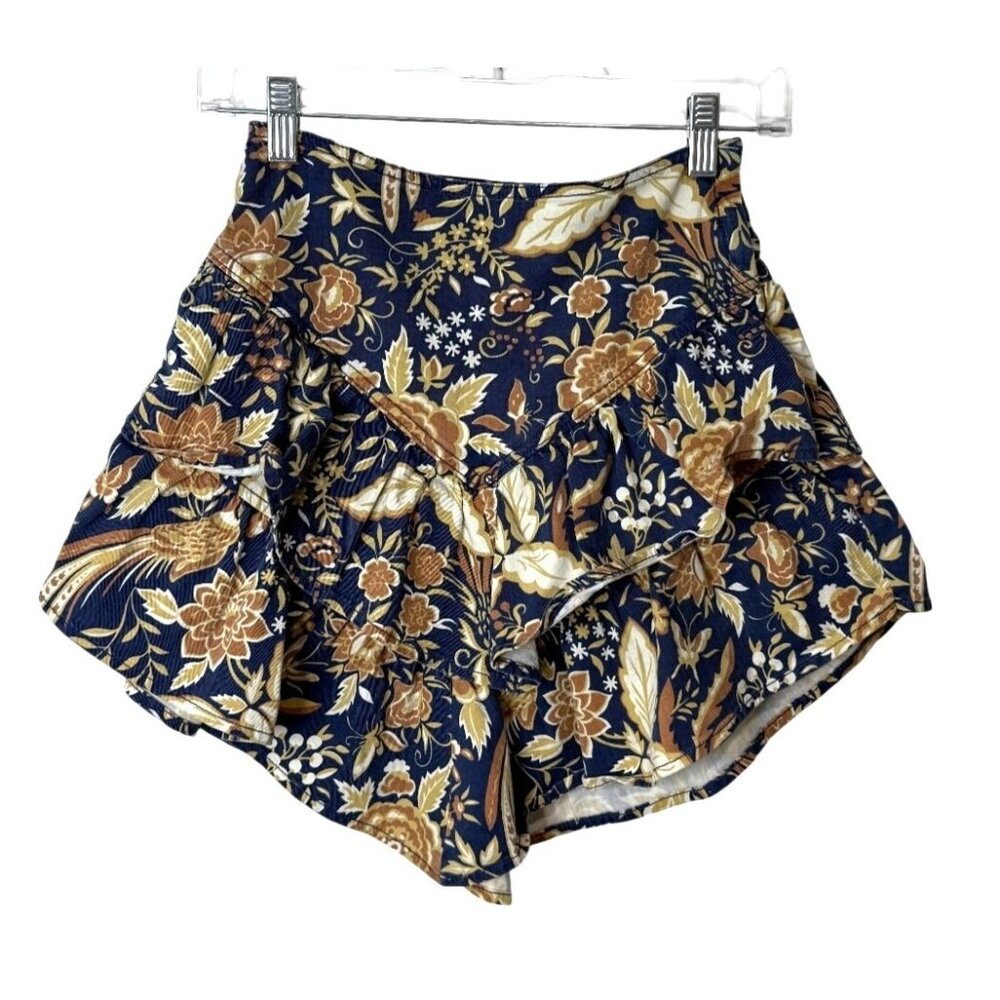 Mother Womens Size 25 The Ruffle Floral Print Mini Skirt Cotton
